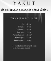 Dik Kuzine soba lüx Yakut Maxi yan kapaklı camlı