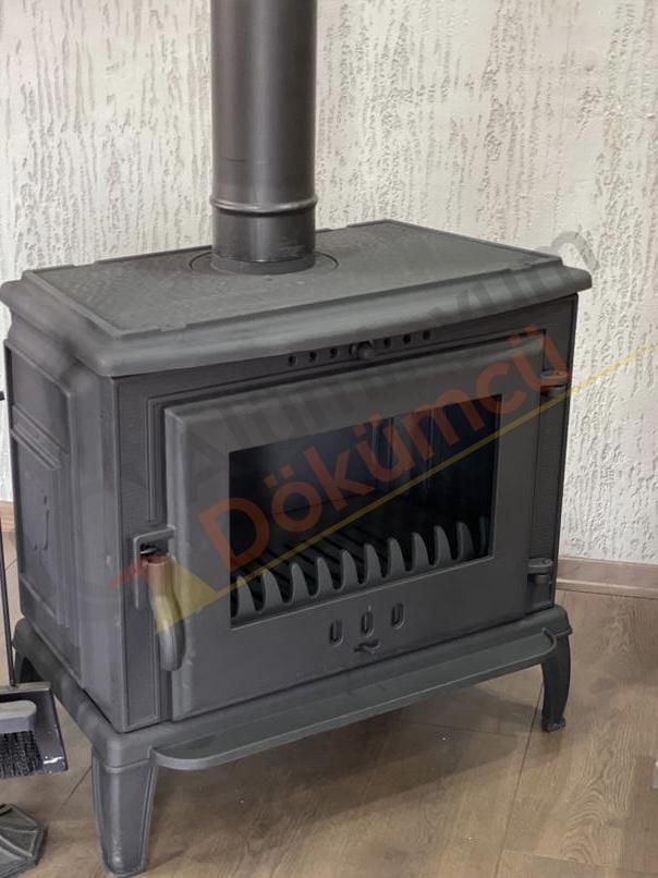 Döküm yeni şömine kare soba yan kapalı