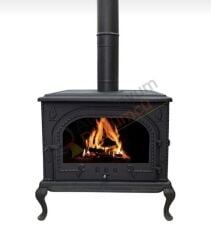 Döküm soba ön cam oval kapak