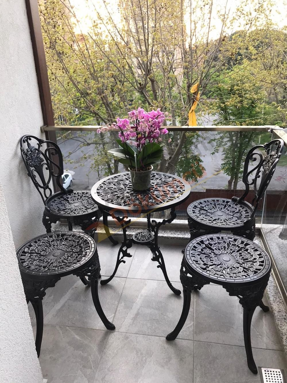Güllü sandalye güllü masa tabure