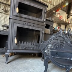 Döküm şömine kare cam soba