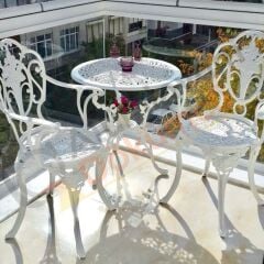 Güllü kollu 2 sandalye 65 çap masa osmanlı