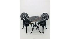 Osmanlı 2 sandalye 65 çap masa siyah