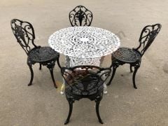 Döküm sandalye4 masa 100 cm