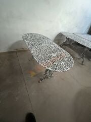 Oval küçük masa 120x60 cm