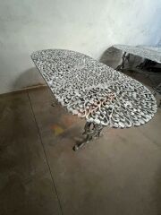 Oval küçük masa 120x60 cm