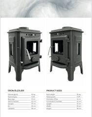 Döküm kamp sobası yan camlı