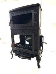 Döküm Kare Camlı Fırınlı soba