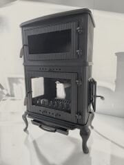 Döküm Kare Camlı Fırınlı soba