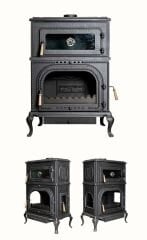 Döküm fırınlı soba yan  kapak alttan küllük