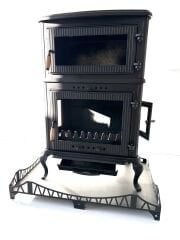 Döküm dik fırınlı soba Osmanlı alt tepsi ile birlikte